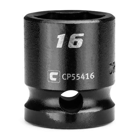 Capri Tools 1/2 in Drive 16 mm 6-Point Metric Stubby Impact Socket CP55416